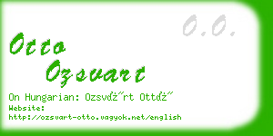 otto ozsvart business card